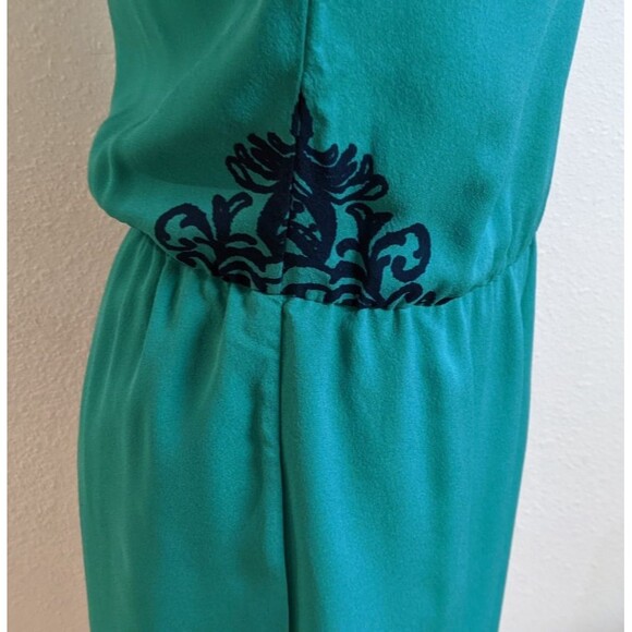 NWT~TIBI 100% Silk Teal Green w/Blue Design One-Shoulder Party Occasion Dress  4 - Picture 8 of 11